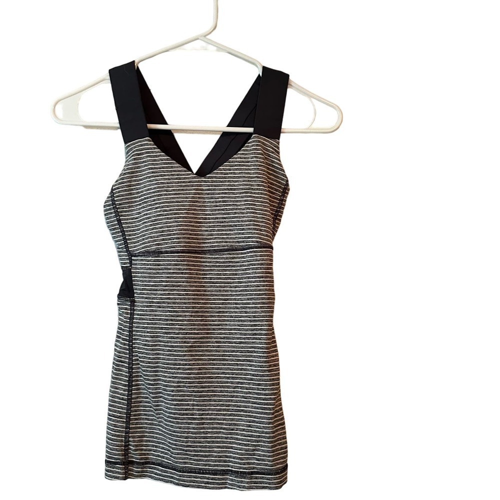 Lululemon Push Ur Limits Grey and White Tank